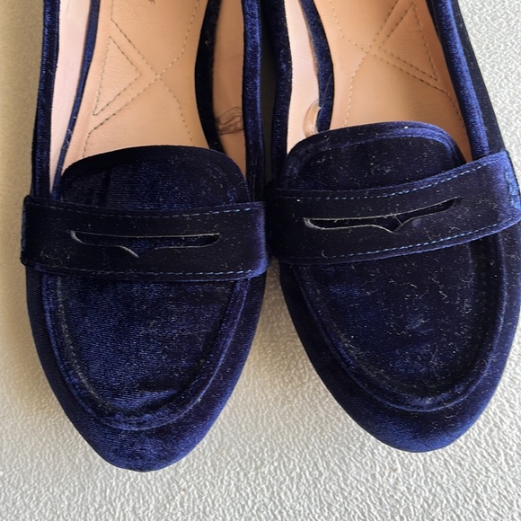 Zara blue velvety loafers / flats, size 39. - Picture 3 of 8